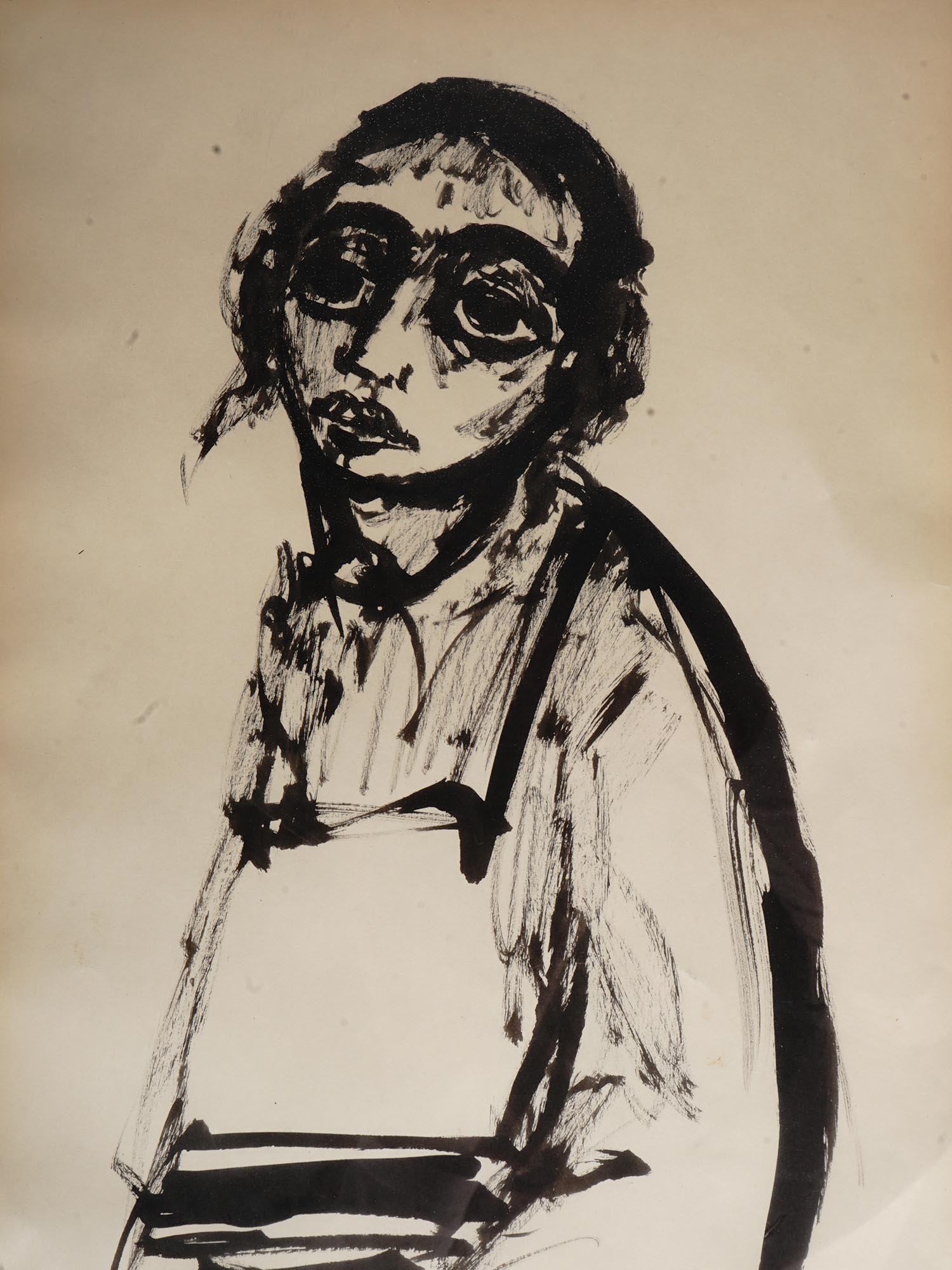 JUDAICA INK PAINTING SKETCH BY MOSHE BERNSTEIN PIC-1